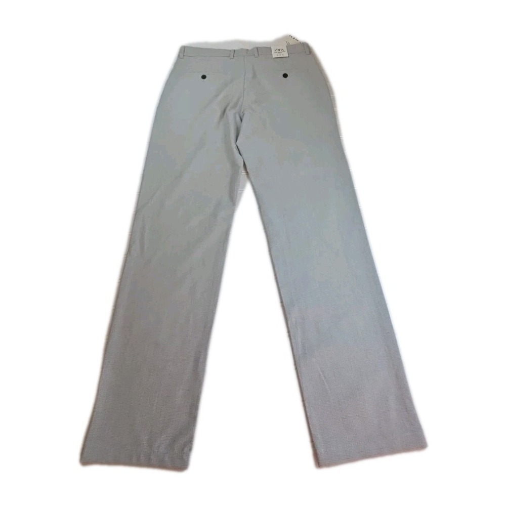 NWT Zara The Melange Pant Slim Stretch Men EU42 32x30 Black & WHITE CHECK - Picture 4 of 11